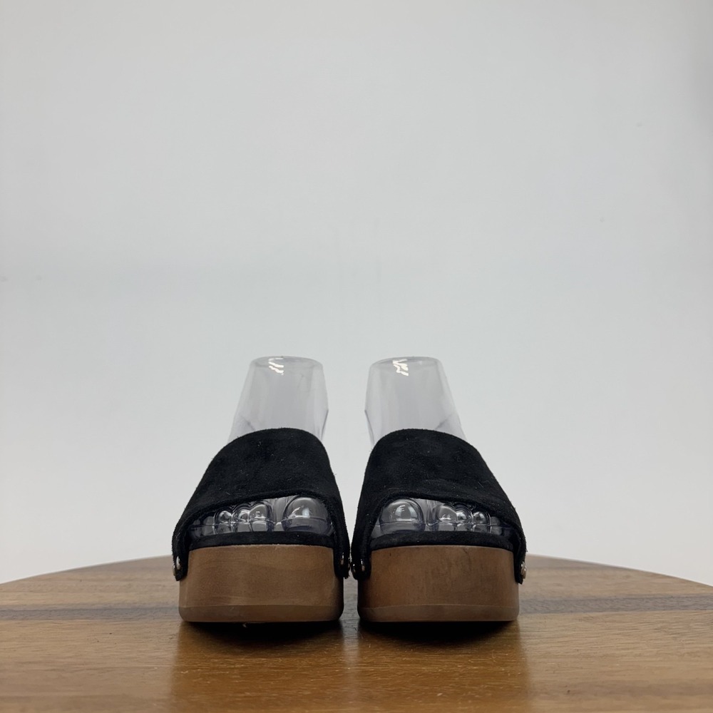 Womens Rag & Bone Mara Black Suede Plaform Peep Toe Slide Clogs Size EU 38 GUC - Picture 3 of 8